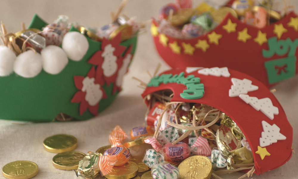 Children's craft filled with Candy for St. Nicholas